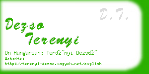 dezso terenyi business card